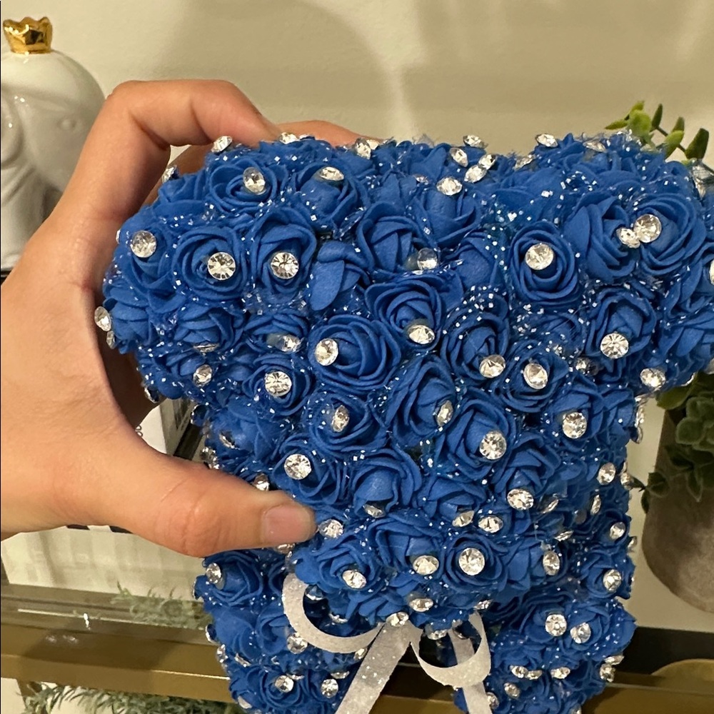 Handmade Bear with Roses and Rhinestones - Picture 11 of 11